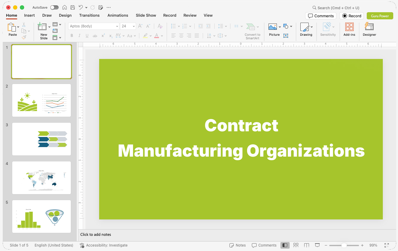 Contract Manufacturing Organizations Presentations