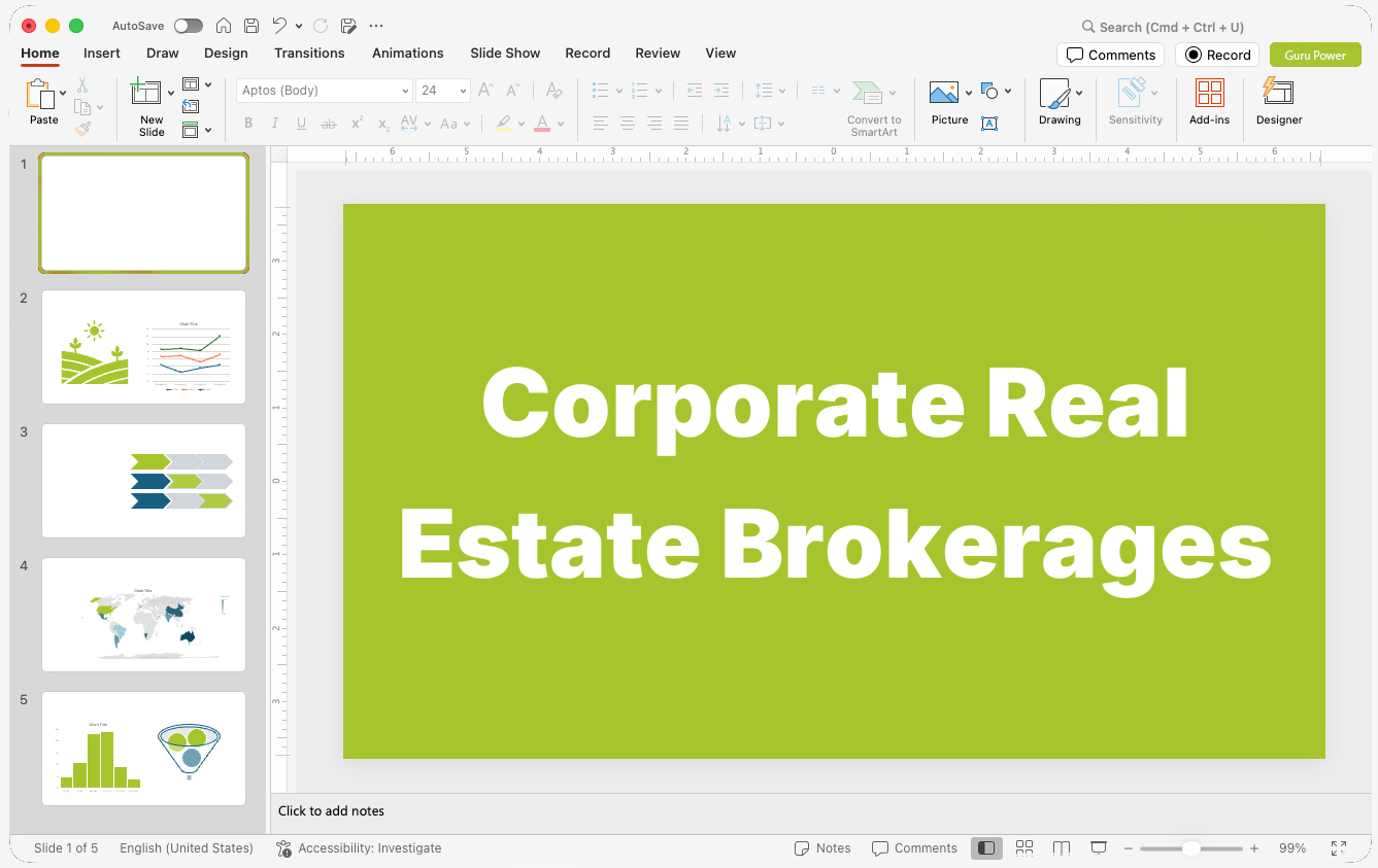 Corporate Real Estate Brokerages Presentations