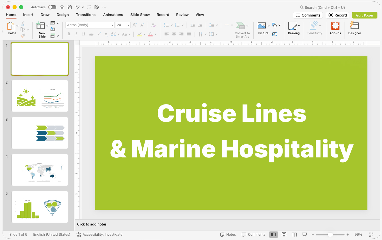 Cruise Lines & Marine Hospitality Presentations