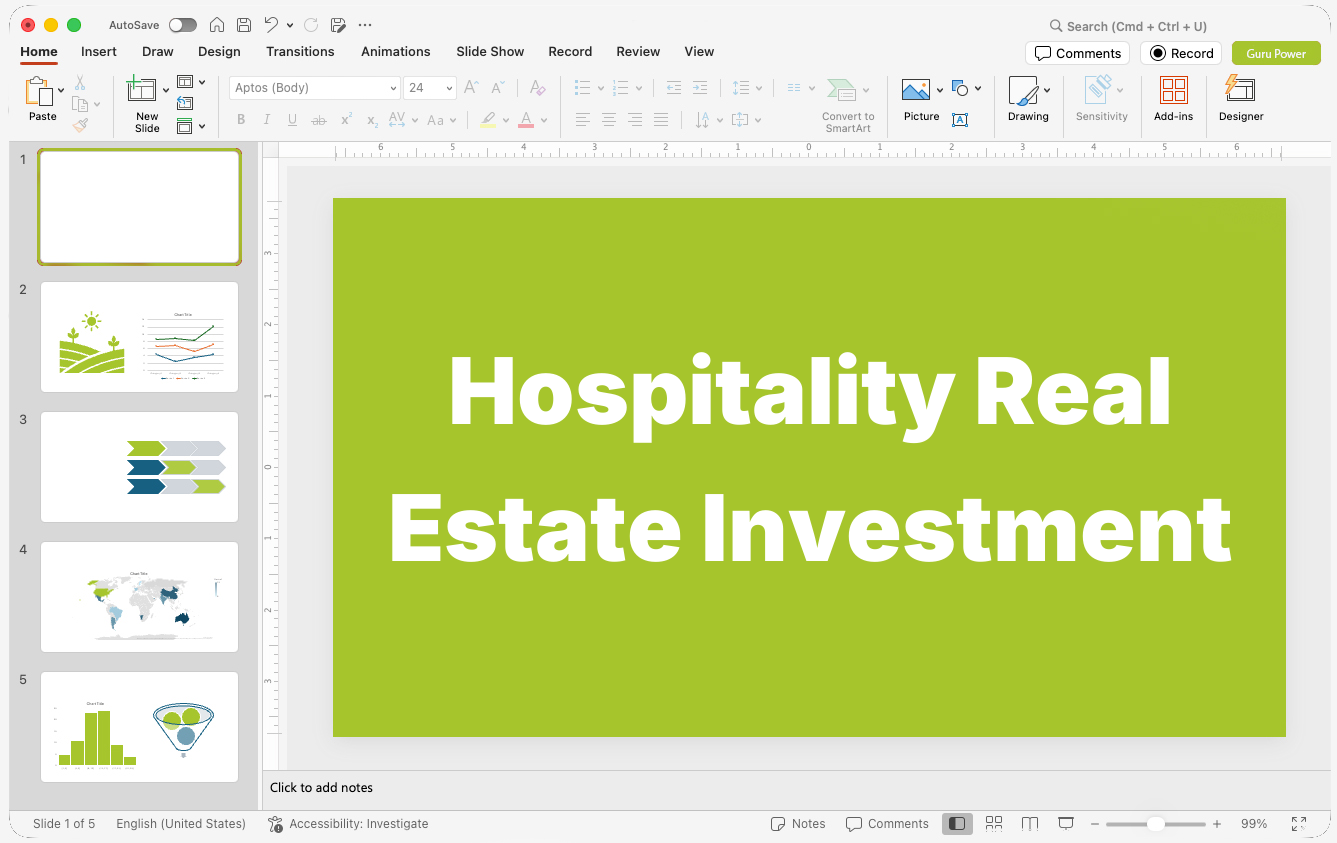 Hospitality Real Estate Investment Presentations