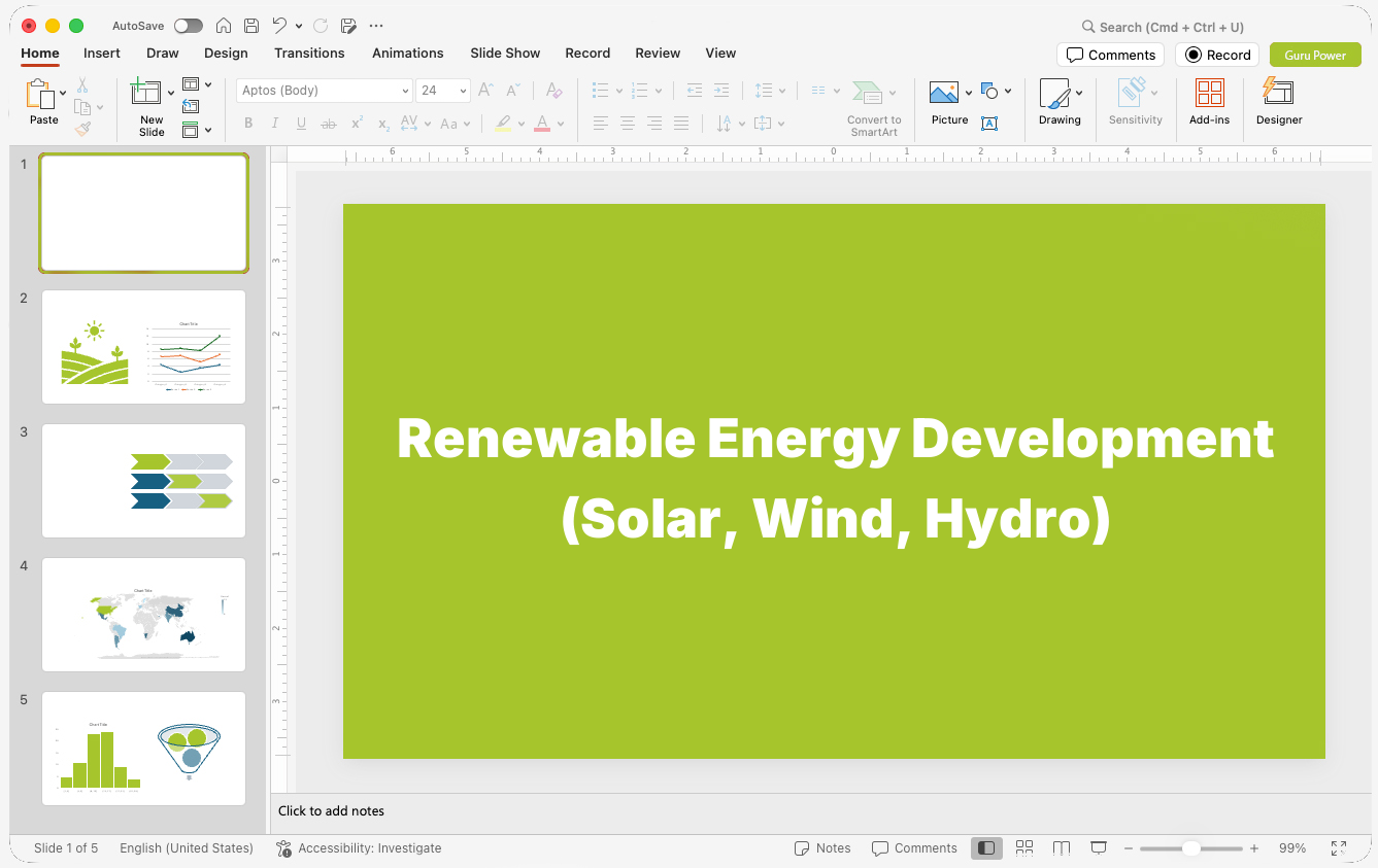 Renewable Energy Development (Solar, Wind, Hydro) Presentations